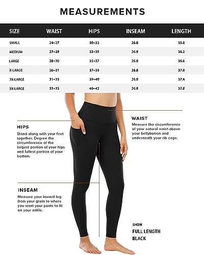 CHRLEISURE Leggings with Pockets for Women, High Waisted Tummy Control Workout Yoga Pants