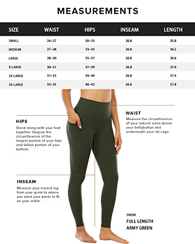 CHRLEISURE Leggings with Pockets for Women, High Waisted Tummy Control Workout Yoga Pants