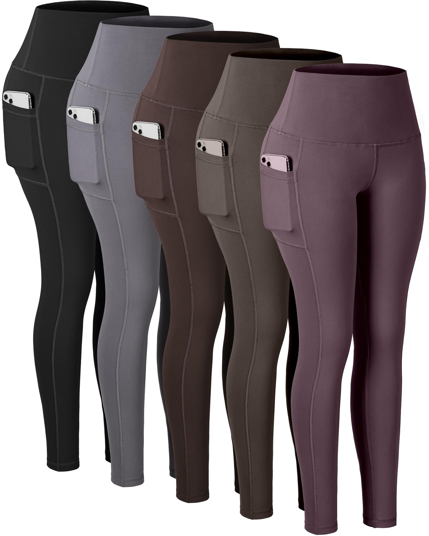 CHRLEISURE Leggings with Pockets for Women, High Waisted Tummy Control Workout Yoga Pants