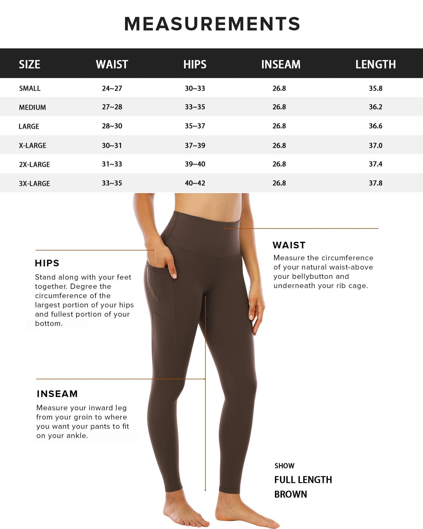 CHRLEISURE Leggings with Pockets for Women, High Waisted Tummy Control Workout Yoga Pants